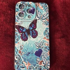 chic Butterfly Design iPhone 15 Pro Max Case - Blue